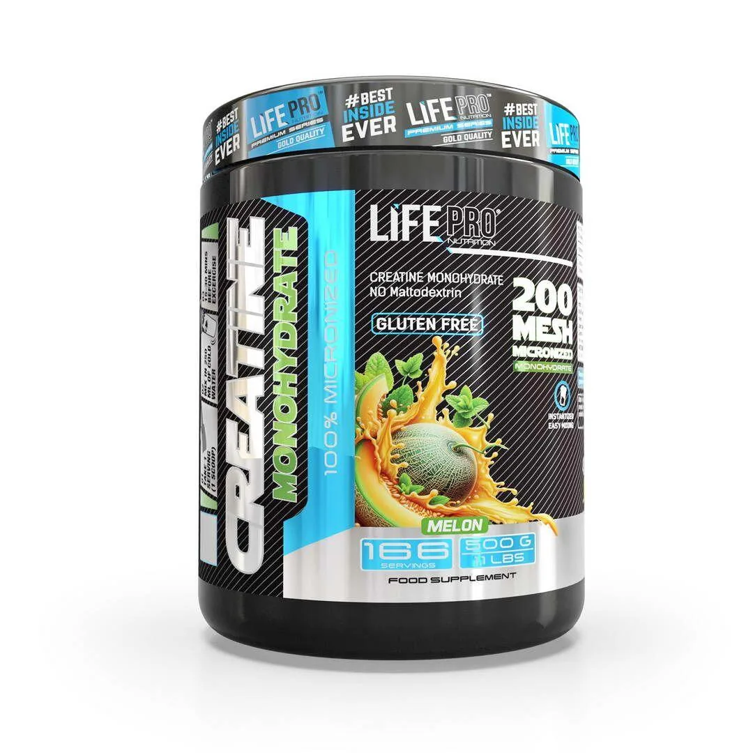 LIFE PRO CREATINE MONOHYDRATE 200MESH 500G SABOR MELON