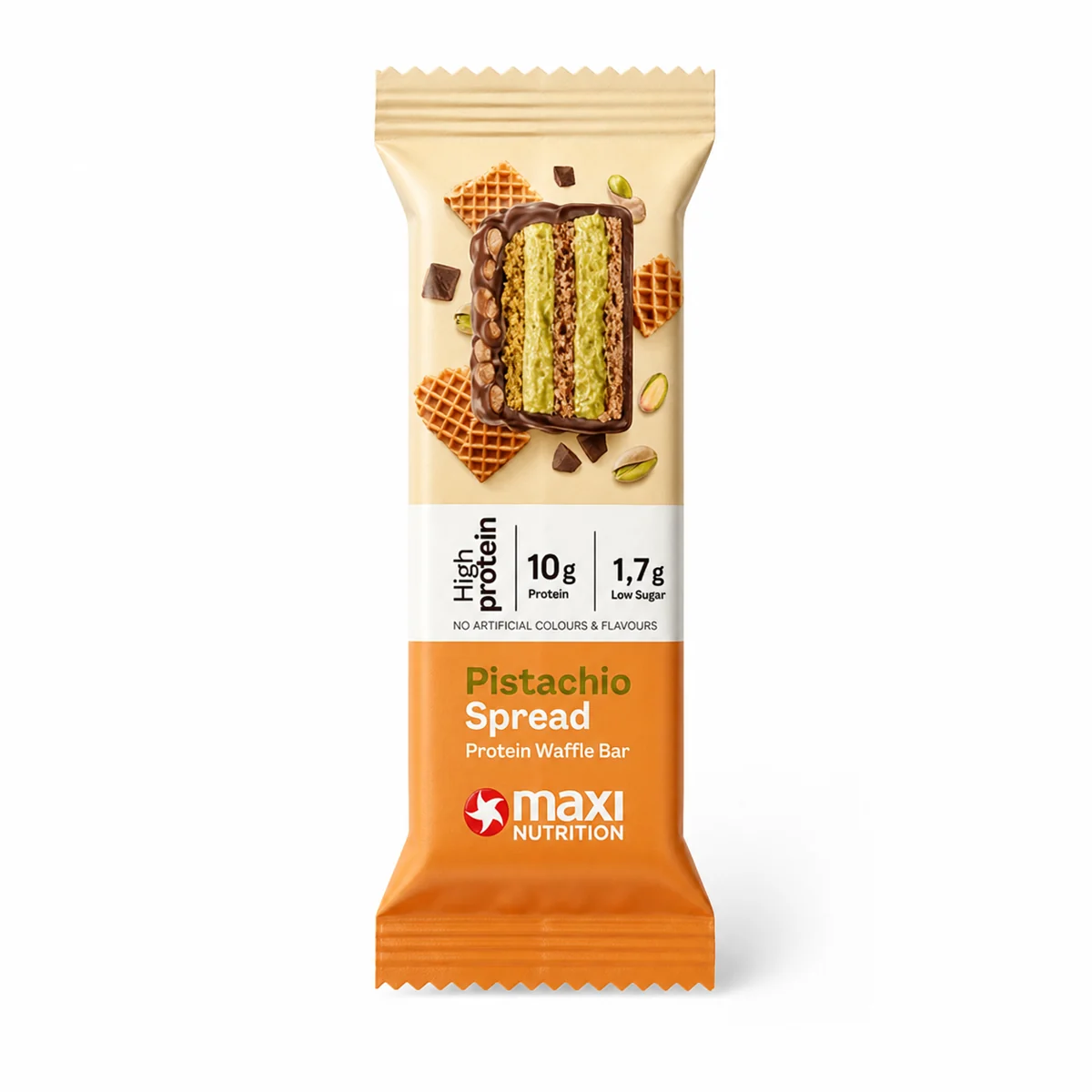 MaxiNutrition Waffle Bar Pistachio Spread Protein Bar