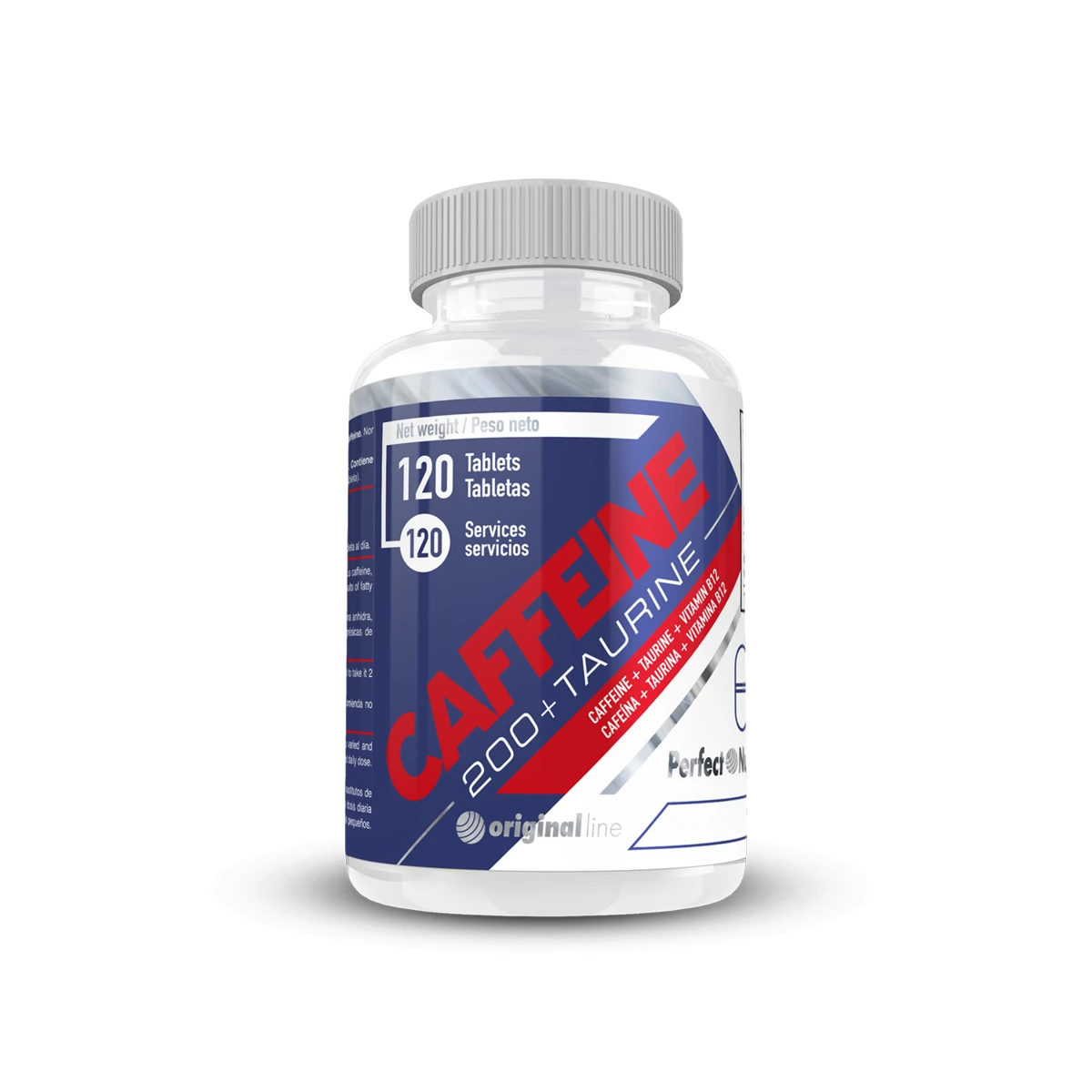 CAFFEINE 200 + Taurine - 120 Tabs PERFECT NUTRITION